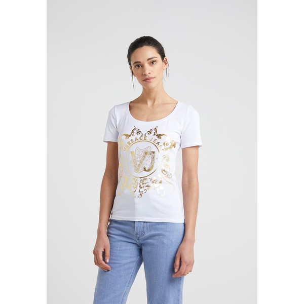 Versace Jeans T-shirt z nadrukiem bianco ottico 1VJ21D03S