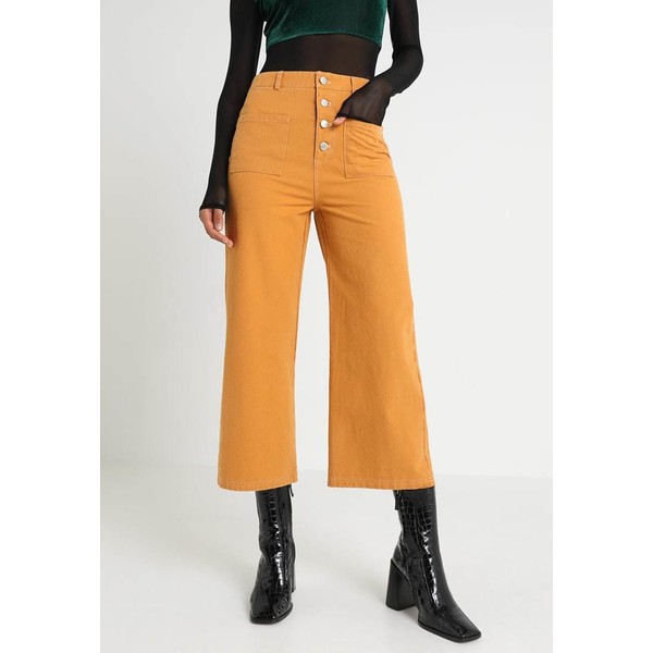Honey Punch BUTTON FRONT CROP PANT Jeansy Dzwony marigold HOP21A00D
