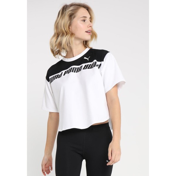Puma MODERN SPORTS TEE T-shirt z nadrukiem white/black PU141D0AJ