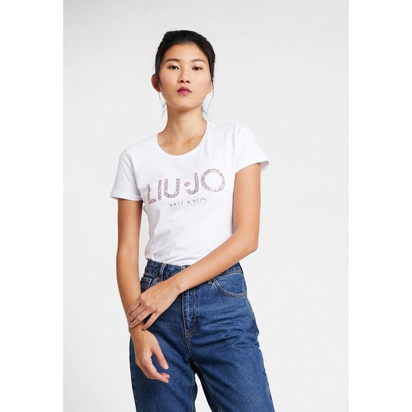 Liu Jo Jeans MODA T-shirt z nadrukiem bianco ottico L2521D011