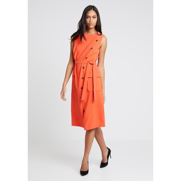 Warehouse BUTTON CREPE DRESS Sukienka letnia blood orange WA221C0I0