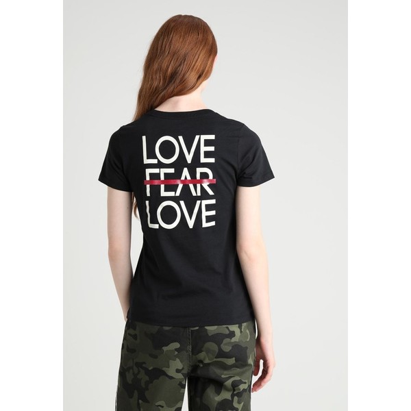 Converse LOVE THE PROGRESS TIEBACK TEE T-shirt z nadrukiem black CO421D06T