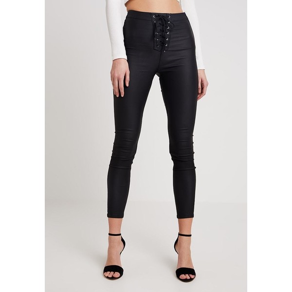 Missguided VICE COATED FRONT Jeansy Skinny Fit black M0Q21N061