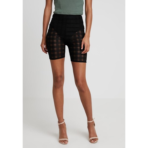 Missguided CHECK CYCLE Szorty black M0Q21S03W