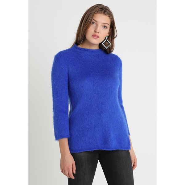 Benetton HIGH CREW NECK HAIRY Sweter electric blue 4BE21I0EN