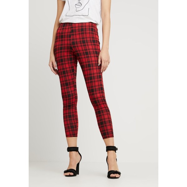 New Look CHECK Legginsy red NL021A0EQ