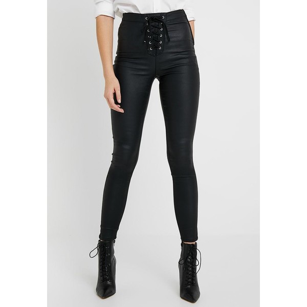 Missguided Tall VICE COATED FRONT SKINNY Spodnie materiałowe black MIG21N00S