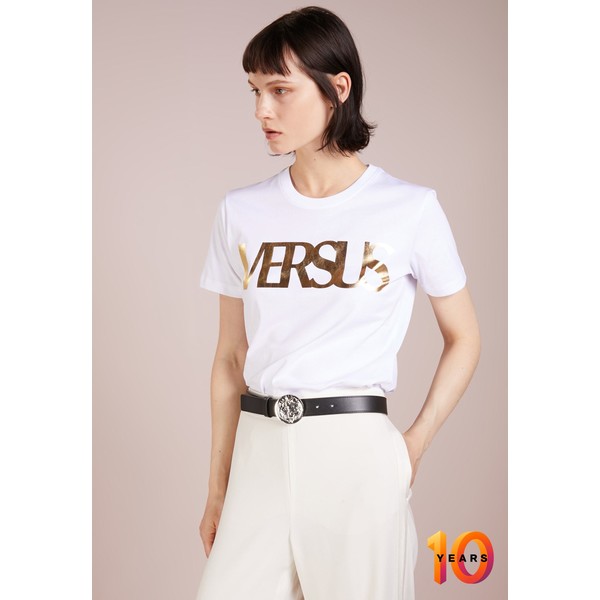 Versus Versace VINTAGE LOGO TEE T-shirt z nadrukiem white/gold VE021D01L