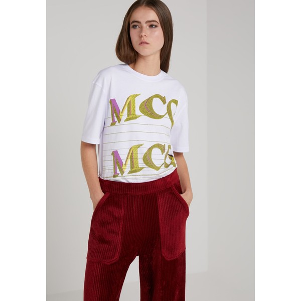 McQ Alexander McQueen BOYFRIEND T-shirt z nadrukiem optic white MQ121D006