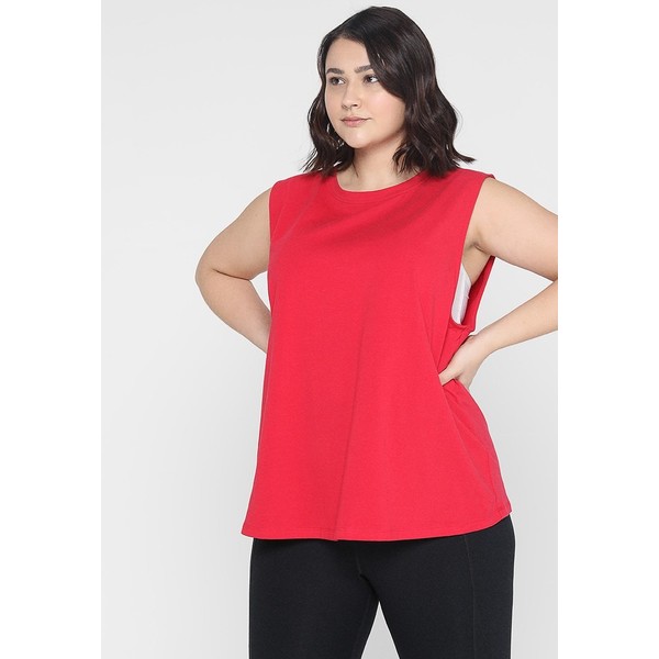 Wolf & Whistle KNOT FRONT VEST CURVE Top red WOC41D001