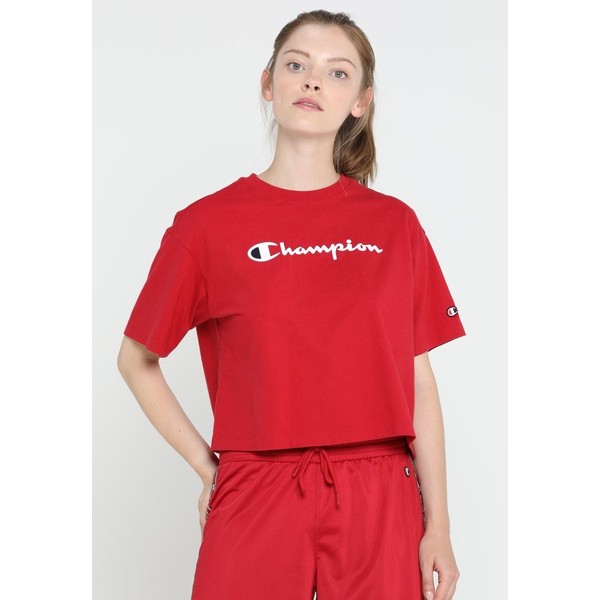 Champion CREWNECK T-shirt z nadrukiem red C7641D00N