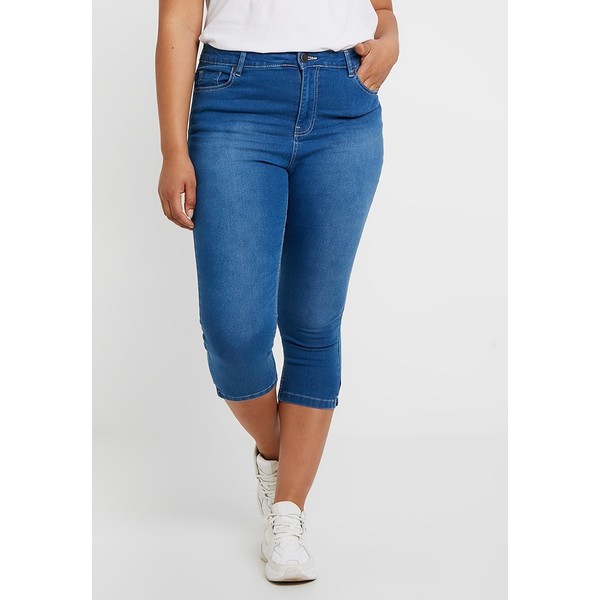 CAPSULE by Simply Be LUCY HIGH WAIST SUPER STRETCH CROP Szorty jeansowe blue CAS21N00H