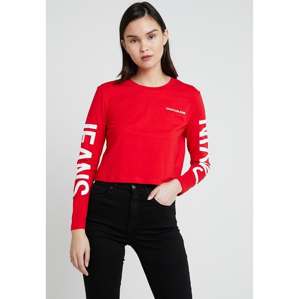 Calvin Klein Jeans INSTITUTIONAL BACK LOGO Bluzka z długim rękawem racing red/white C1821D07C