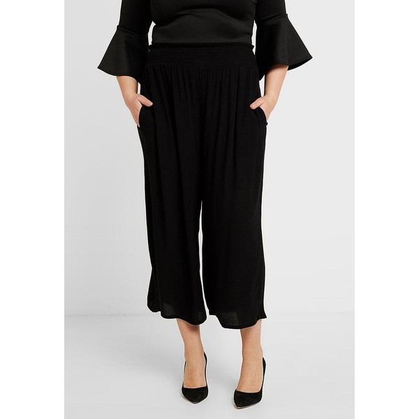 Dorothy Perkins Curve PLAIN CRINKLE CULOTTE Spodnie materiałowe black DP621A02I