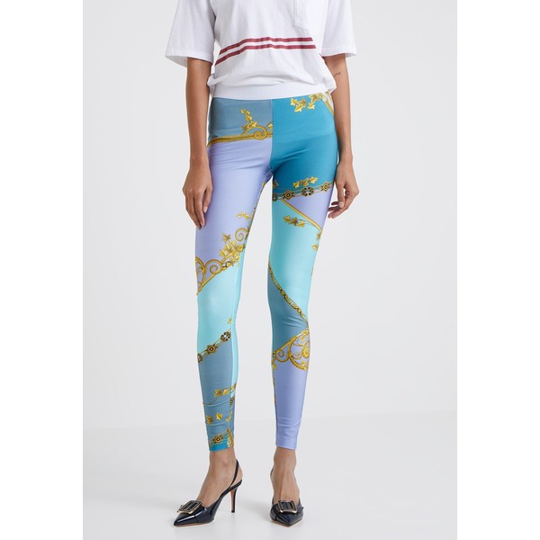 Versace Collection Legginsy azzurro/stampa VC121A00G