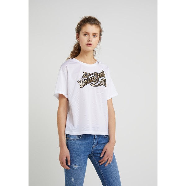 Versace Jeans T-shirt z nadrukiem bianco ottico 1VJ21D042