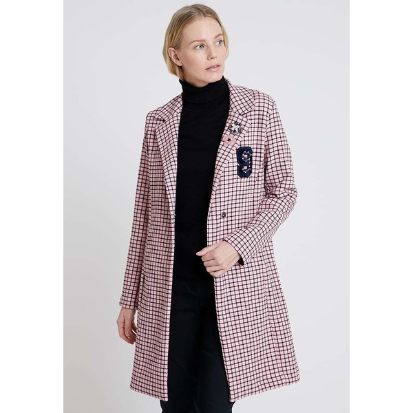 Rich & Royal CHECK COAT WITH APPLICATION Płaszcz wełniany /Płaszcz klasyczny spring pink RI521G01Y