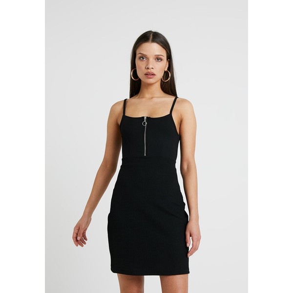 New Look Petite TEXTURED ZIP STRAPPY PINNY Sukienka z dżerseju black NL721C04J