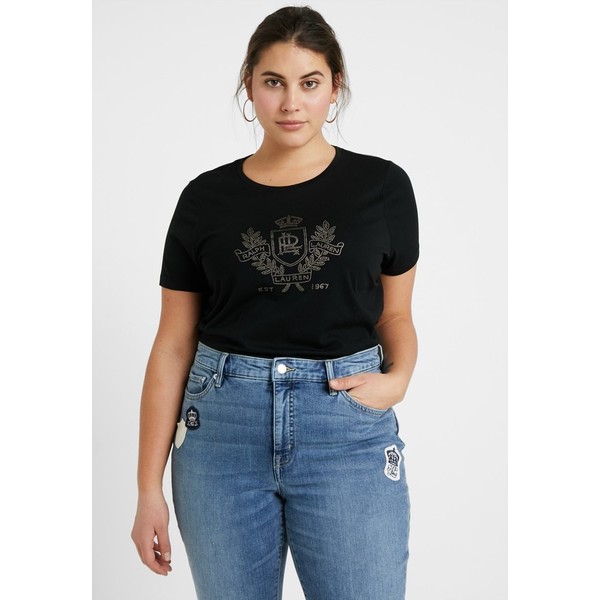 Lauren Ralph Lauren Woman KATLIN SHORT SLEEVE T-shirt z nadrukiem black L0S21D01J