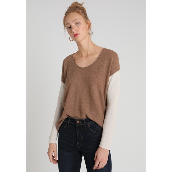Madewell COLORBLOCK CATALINA Sweter brown/beige M3J21D00G