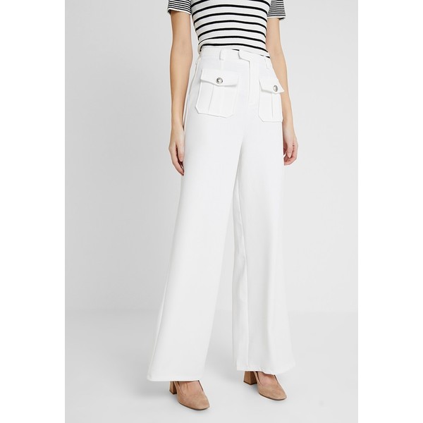 Missguided Tall FRONT POCKET WIDE LEG TROUSER Spodnie materiałowe white MIG21A01Q