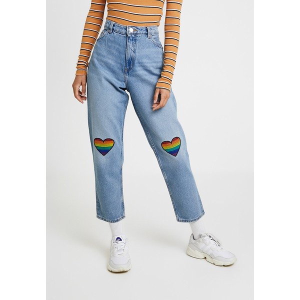 Monki TAIKI RAINBOW Jeansy Relaxed Fit blue MOQ21N00M