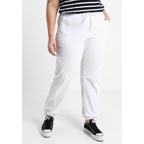 Zizzi MMARRAKESH LONG PANT Spodnie materiałowe bright white Z1721A021