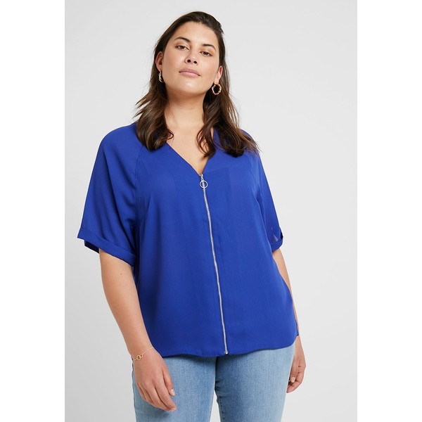 CAPSULE by Simply Be ZIP FRONT BLOUSE Bluzka blue CAS21E012