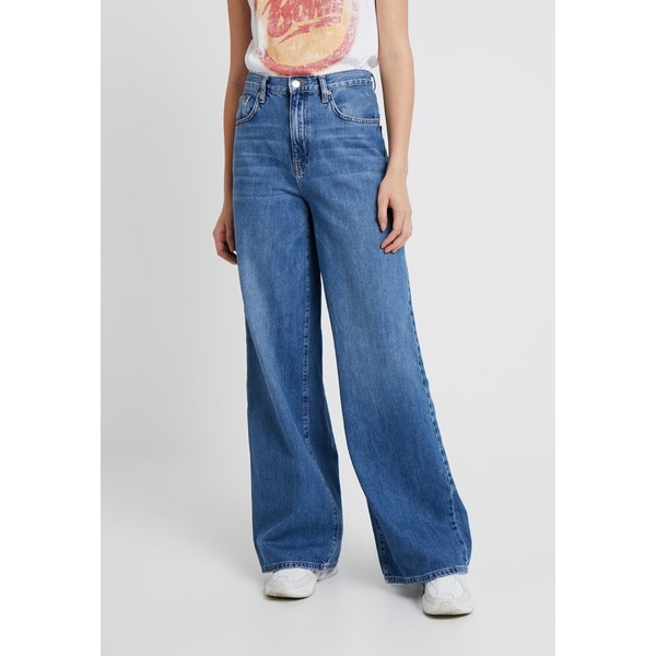 Topshop Tall WIDE LEG Jeansy Relaxed Fit blue TOA21N017