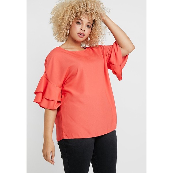 CAPSULE by Simply Be FLUTED SLEEVE BOXY Bluzka coral CAS21E00V