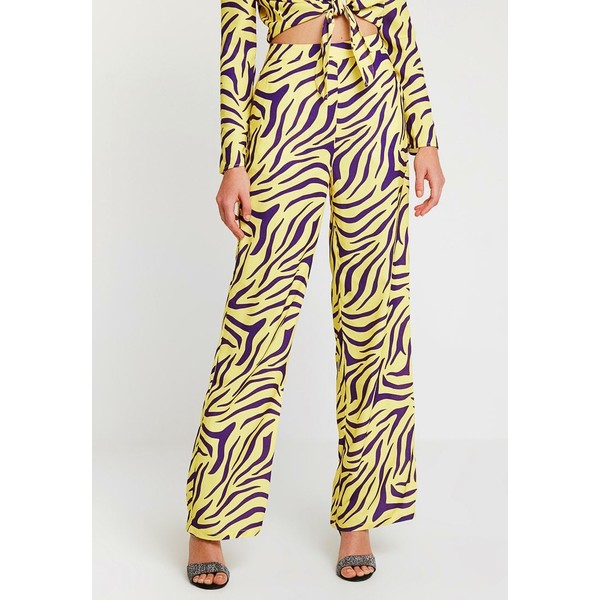 Ivyrevel HIGH WAIST WIDE PANTS Spodnie materiałowe purple/yellow IV421A022