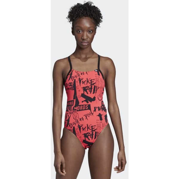 adidas Performance ALLOVER PRINT PRO SWIMSUIT Kostium kąpielowy red AD581G03A