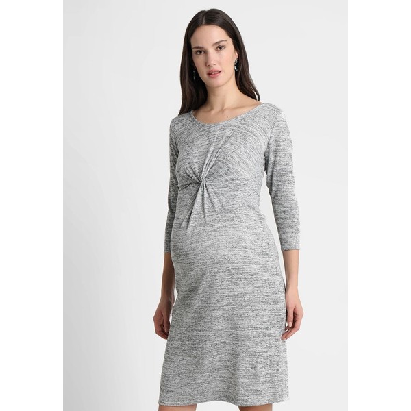 Dorothy Perkins Maternity BRUSHED MANIPULATED BODYCON DRESS Sukienka dzianinowa light grey DP829F04A