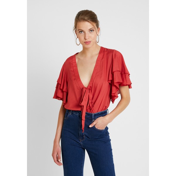 Free People CALL ME LATER BODYSUIT Bluzka red FP021E057