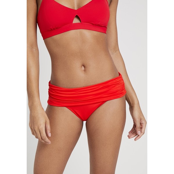 Lauren Ralph Lauren WIDE SHIRRED BANDED HIPSTER Dół od bikini red L4281I001
