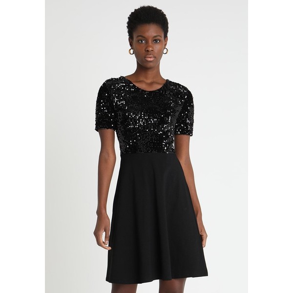 Dorothy Perkins Tall SEQUIN FIT FLARE Sukienka z dżerseju black DOA21C05I
