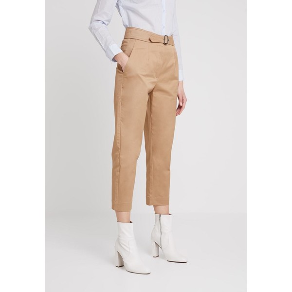 Sisley HIGH WAIST BELTED TROUSER Spodnie materiałowe beige 7SI21A05S
