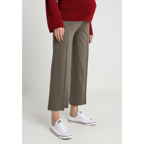 Boob ONCE ON NEVER OFF CROPPED TROUSERS Spodnie materiałowe olive leaf BX329B00A