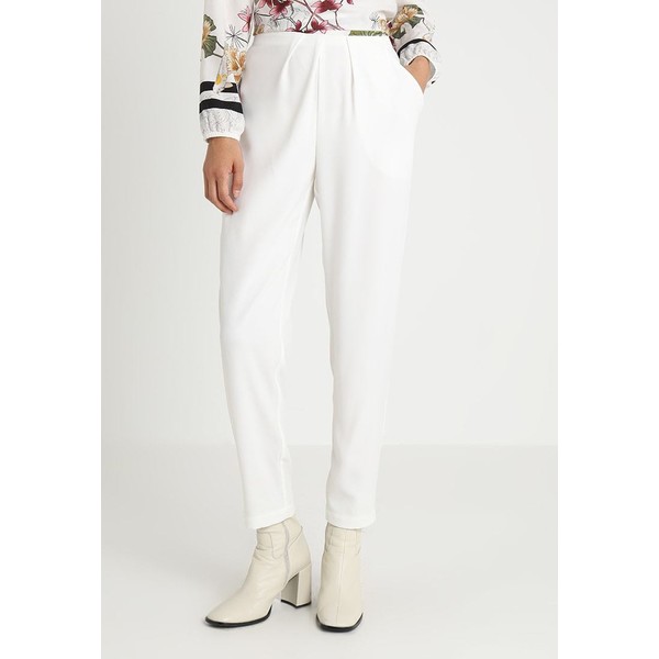 Stefanel PANTALONE DETTAGLI PIEGHE Spodnie materiałowe off white S5721A039