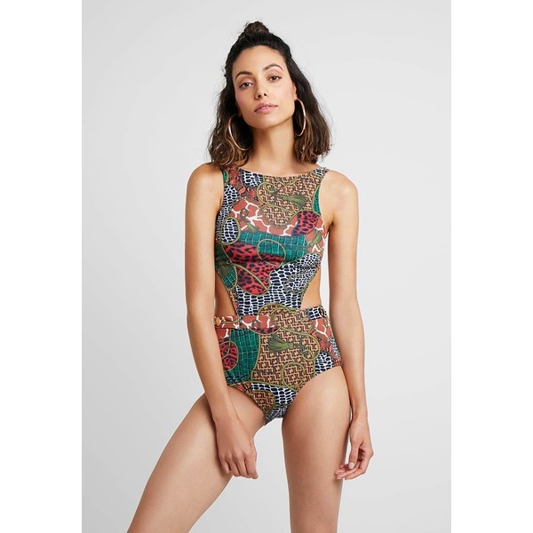 Jaded London SQUARE NECK HOTPANT SWIMSUIT WITH SIDE BUTTON DETAIL Kostium kąpielowy multi JL081G00G