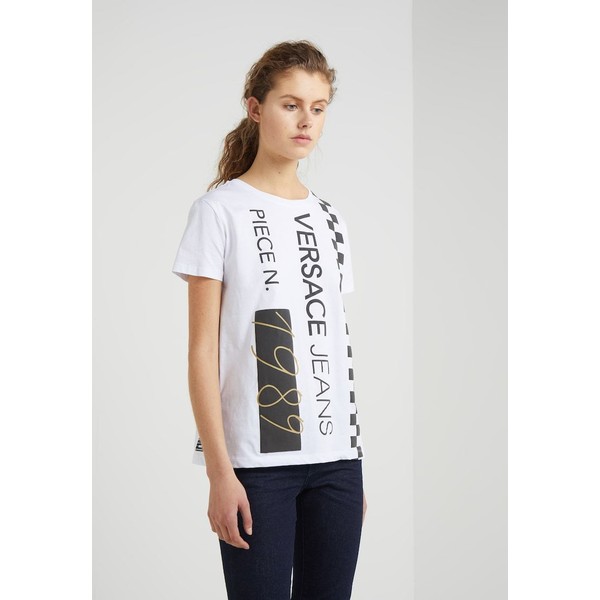 Versace Jeans T-shirt z nadrukiem bianco ottico 1VJ21D03V