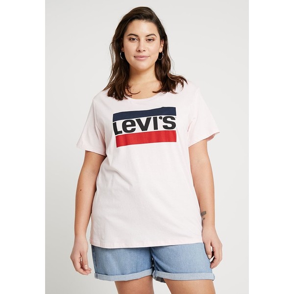 Levi's® Plus PERFECT TEE T-shirt z nadrukiem pink/pink L0M21D006