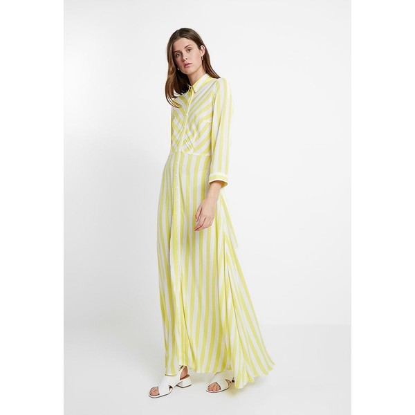 YAS Tall YASSAVANNA LONG SHIRT SUMMER DRESS Długa sukienka yellow cream YA021C023