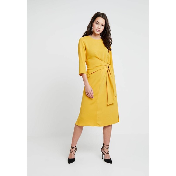 Warehouse TWIST KNOT DRESS Sukienka letnia mustard WA221C0HF