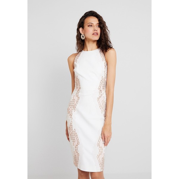 Karen Millen GRAPHIC SNAKE EMBROIDERY DRESS Sukienka koktajlowa white/multi KM521C071