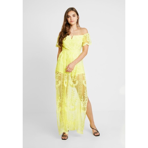 Honey Punch OFF SHOULDER BARDOT DRESS Długa sukienka light yellow HOP21C02H