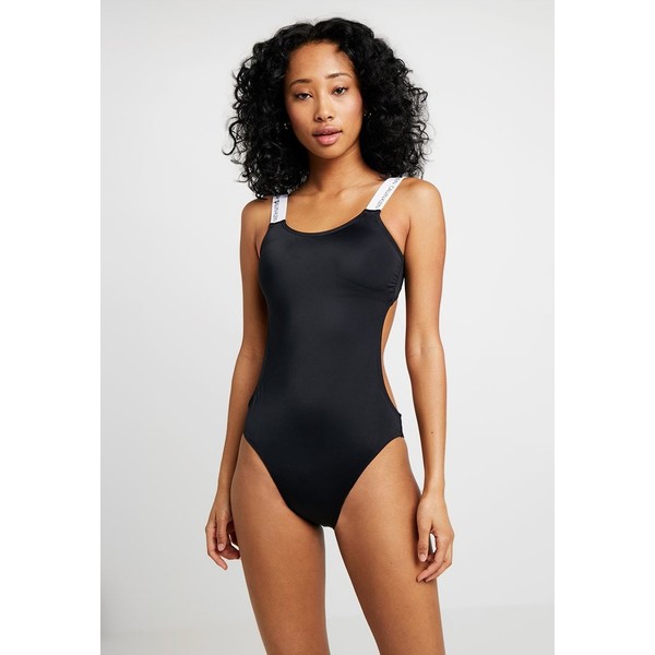Calvin Klein Swimwear LOGO OPEN CUT ONE PIECE Kostium kąpielowy black C1781G00E