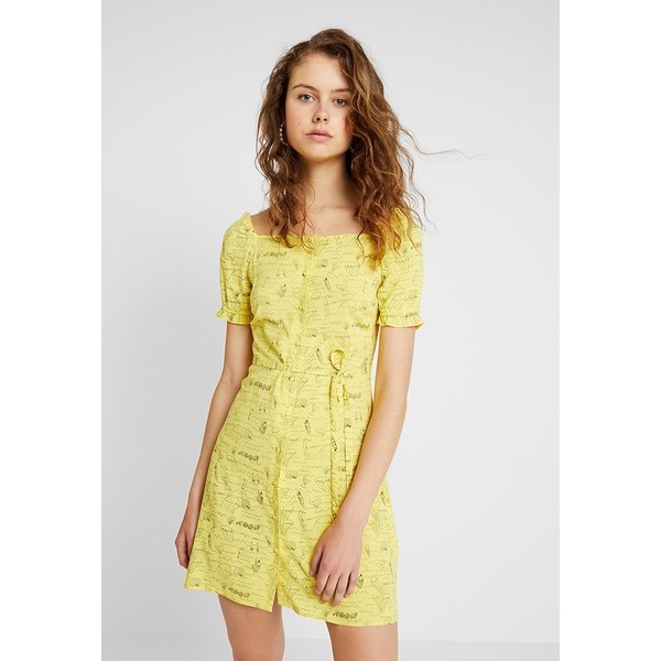 Warehouse SHRIMPS PRINT DRESS Sukienka letnia yellow WA221C0J7