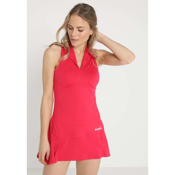 Diadora DRESS CLAY Sukienka sportowa red virtual pink D2941L002