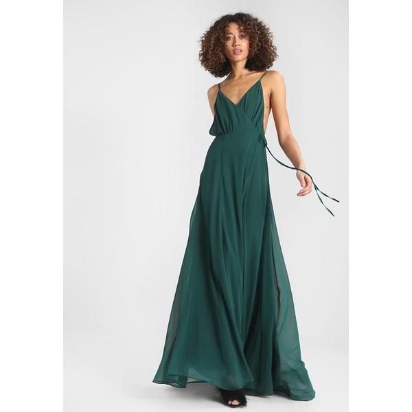 Honey Punch SOLID WRAP DRESS Długa sukienka emerald HOP21C00A